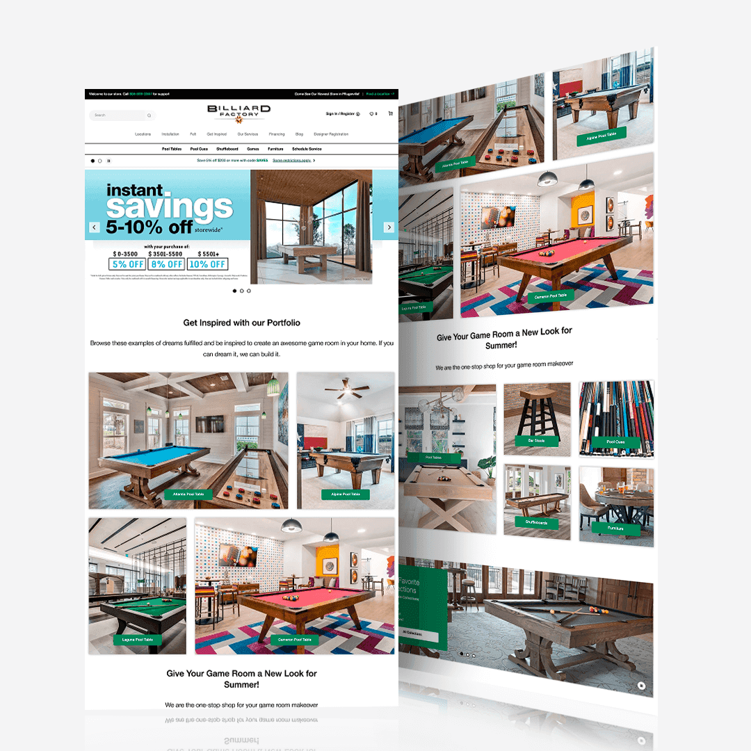 Billiard Factory — Modern eCommerce Experience